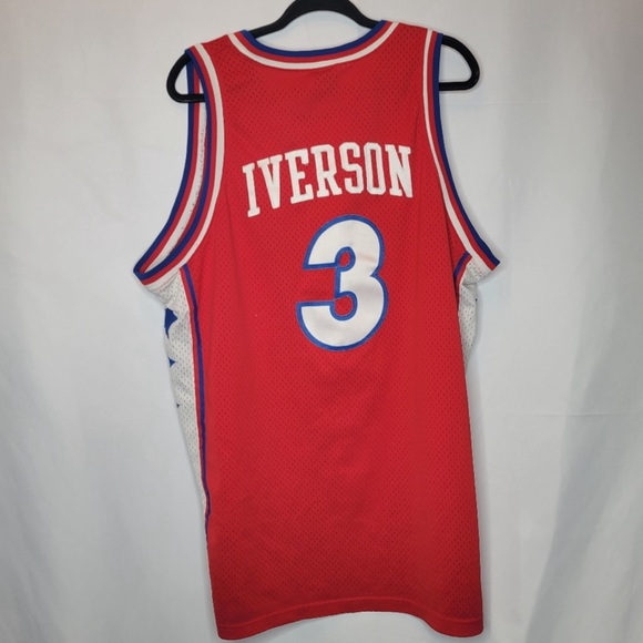 Vintage 90s Nike Team Allen Iverson #3 Philadelphia Sixers Jersey Size XXL - Picture 8 of 10